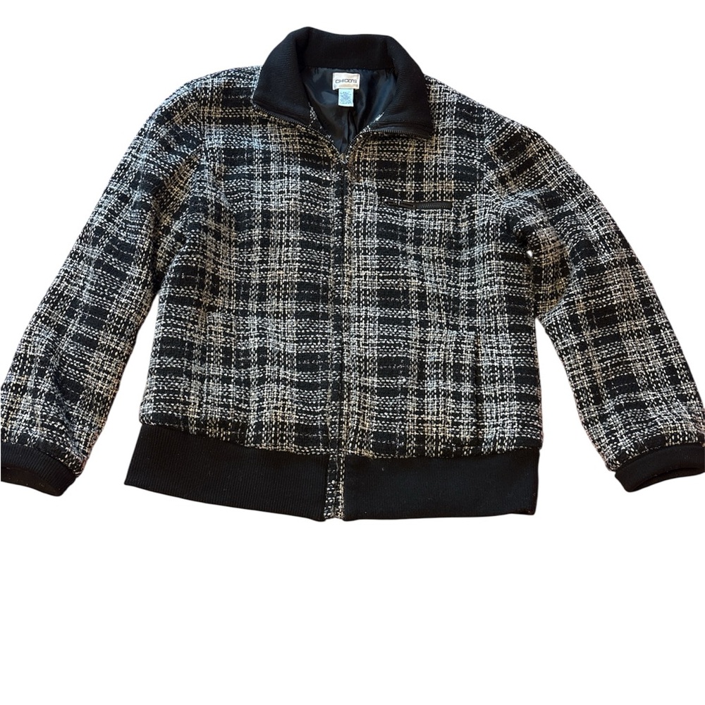 Chico's Tweed-like Checkered Jacket